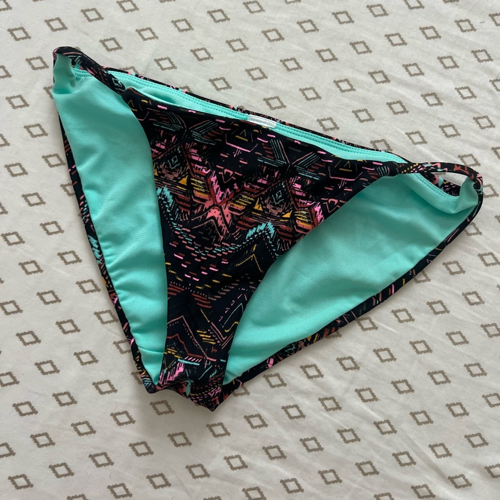 Black & Neon Print Bikini Bottom Sz XS